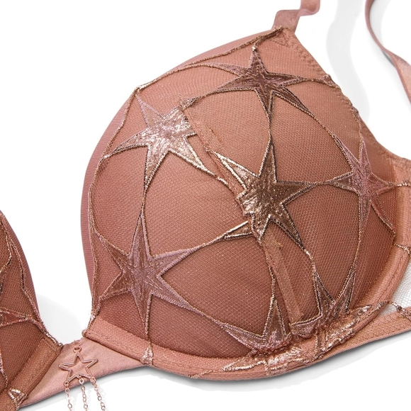 NWT Victoria's Secret Pink Balconette Bra with Star Embroidery - Picture 3 of 12